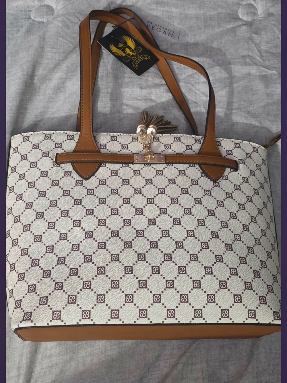 CALISTA Rich Autumn Brown Patterned Tote bag
